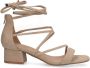 Manfield Dames PRE ORDER Beige suède sandalen met hak - Thumbnail 2