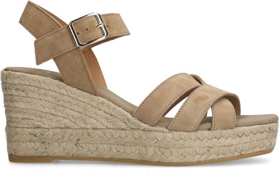 Manfield Dames Beige suède sleehakken