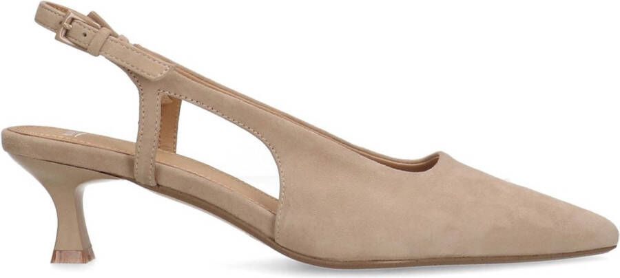 Manfield Dames Beige suède slingback pumps