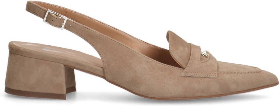 Manfield Dames Beige suède slingbacks