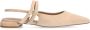 Manfield Dames Beige suède slingbacks met dubbele bandjes - Thumbnail 2