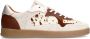 Manfield Dames Beige suède sneakers met cow details - Thumbnail 1