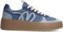 Manfield Dames Blauwe denim sneakers - Thumbnail 1