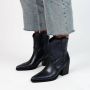 Manfield Dames Blauwe metallic leren cowboy laarzen - Thumbnail 4