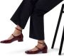 Manfield Dames Bordeaux rode lak leren Mary Jane pumps - Thumbnail 2