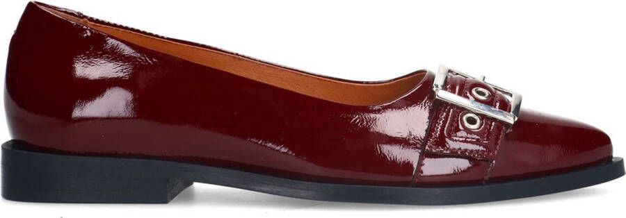 Manfield Dames Bordeaux rode lakleren ballerina's