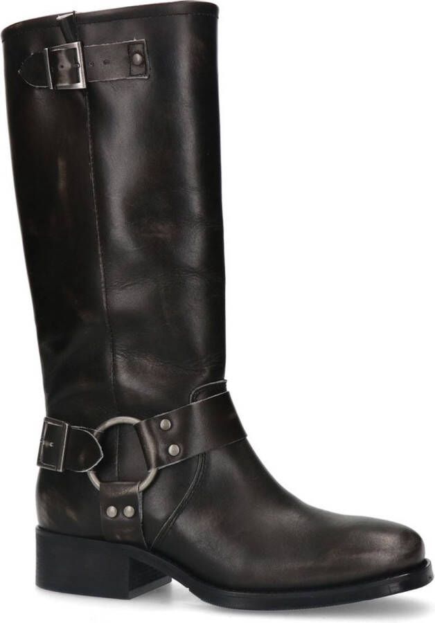 Manfield Dames Bruine hoge biker boots