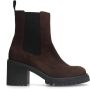 Manfield Dames Bruine suède chelsea boots met hak - Thumbnail 2