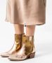 Manfield Dames Gouden metallic leren cowboy laarzen - Thumbnail 6