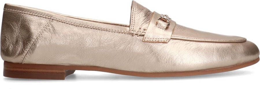 Manfield Dames Gouden leren loafers