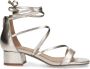 Manfield Dames PRE ORDER Gouden leren sandalen met hak - Thumbnail 6