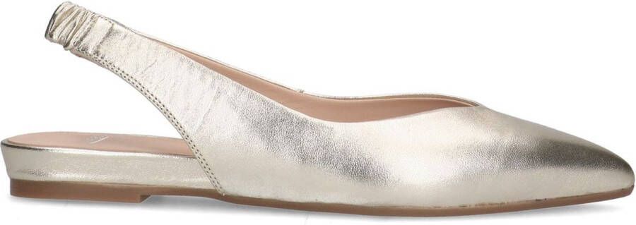 Manfield Dames Gouden leren slingback ballerina's