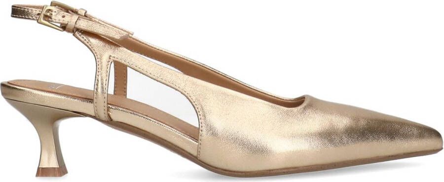 Manfield Dames Gouden leren slingback pumps