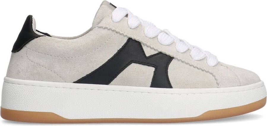 Manfield Dames Grijze suède sneakers