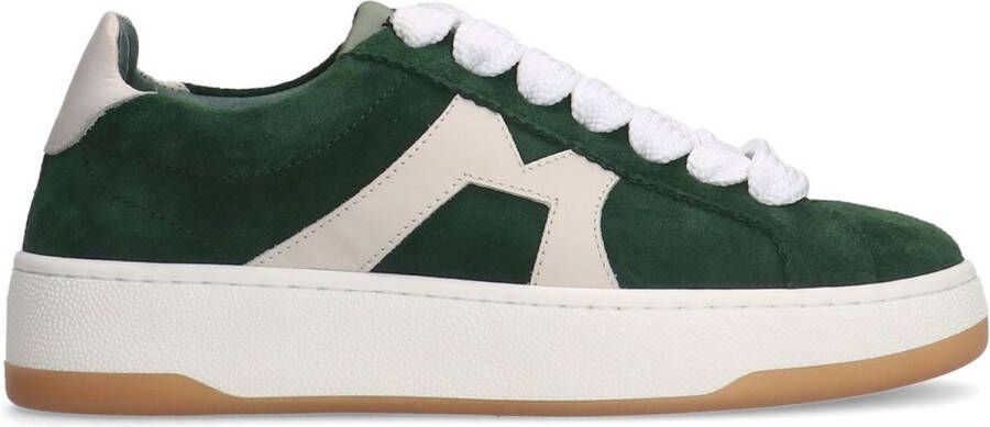 Manfield Dames Groene suède sneakers