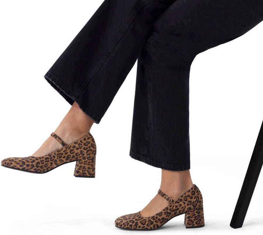 Manfield Dames Leopard Mary Jane pumps