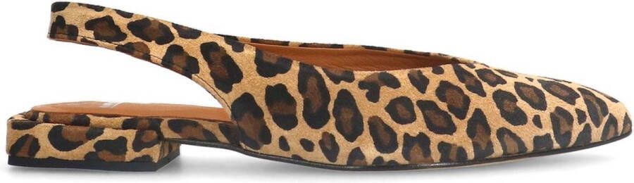 Manfield Dames Leopard suède slingbacks