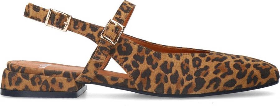 Manfield Dames Leopard suède slingbacks