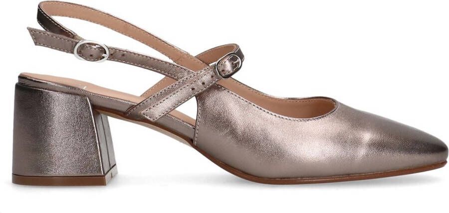 Manfield Dames Metallic leren slingbacks