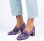 Manfield Dames Paarse suède pumps - Thumbnail 2