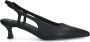 Manfield Dames PRE ORDER Zwarte leren slingback pumps - Thumbnail 6