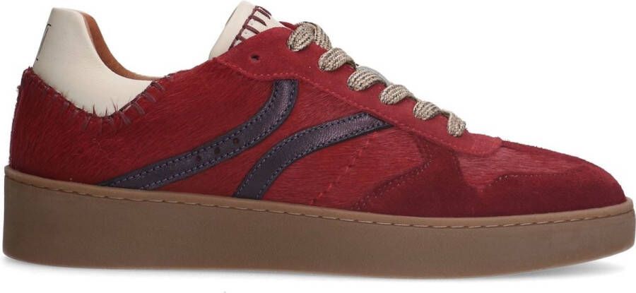 Manfield Dames Rode suède sneakers