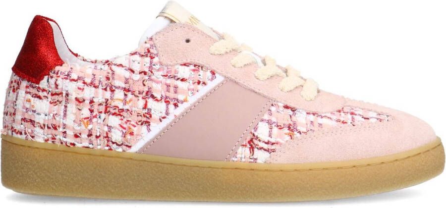 Manfield Dames Roze bouclé sneakers