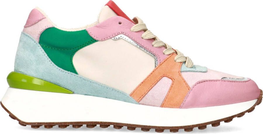 Manfield Dames Roze sneaker met gekleurde details