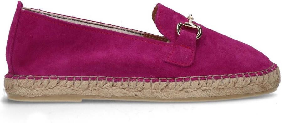 Manfield Dames Roze suède espadrilles met goudkleurig detail - Foto 2