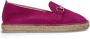 Manfield Dames Roze suède espadrilles met goudkleurig detail - Thumbnail 2