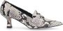 Manfield leren pumps met slangenprint grijs - Thumbnail 6