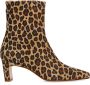 Manfield Dames Suède leopard enkellaarsjes met hak - Thumbnail 2