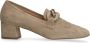 Manfield Dames Beige suède pumps met ketting - Thumbnail 7