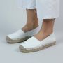 Manfield Dames Witte leren espadrilles - Thumbnail 2