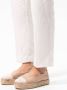 Manfield Dames Witte leren espadrilles met plateauzool - Thumbnail 2