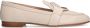 Manfield Dames Witte leren loafers met goudkleurig detail - Thumbnail 2