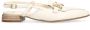 Manfield Dames Witte leren slingbacks met goudkleurige chain - Thumbnail 2