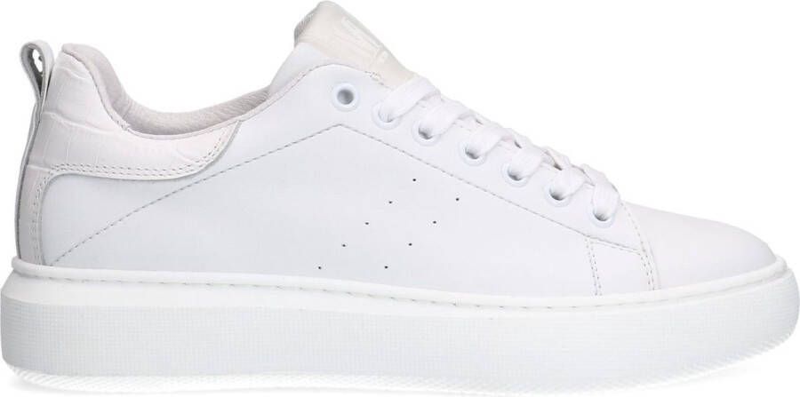 Manfield Dames Witte leren sneakers