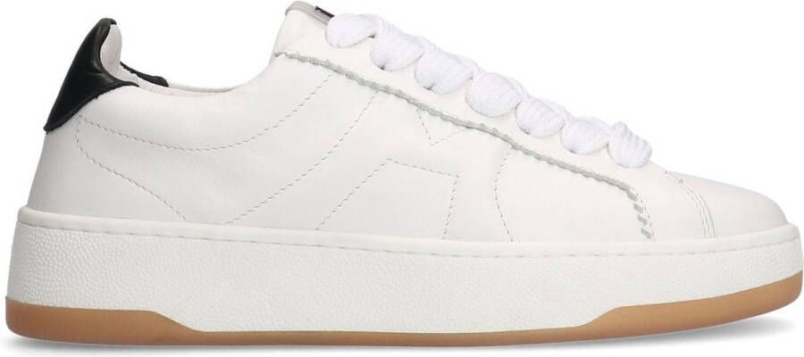 Manfield Dames Witte leren sneakers