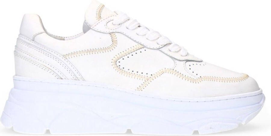 Manfield Dames Witte leren sneakers