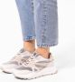 Manfield Dames Witte leren sneakers met mesh details - Thumbnail 1