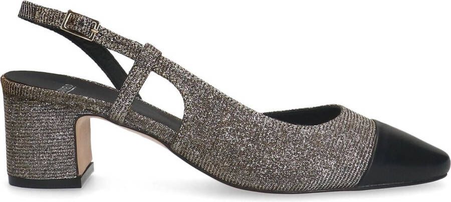 Manfield Dames Zilveren glitter slingbacks