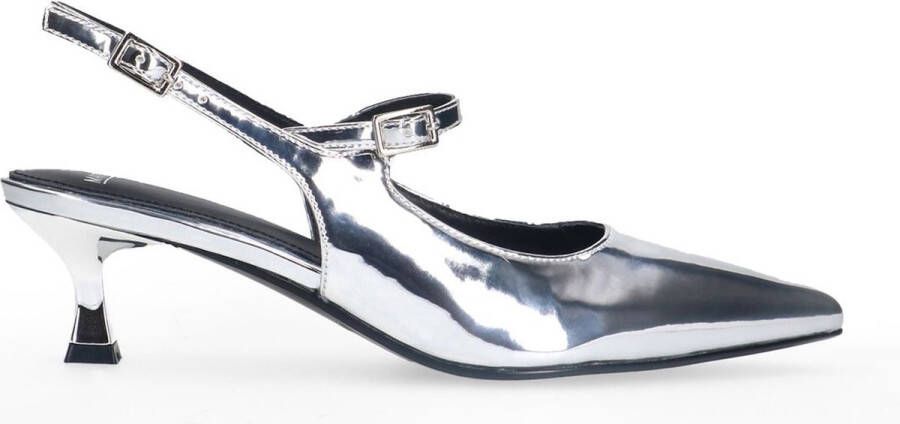 Manfield Dames Zilveren lak slingbacks