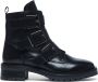 Manfield Dames Zwarte biker boots - Thumbnail 2