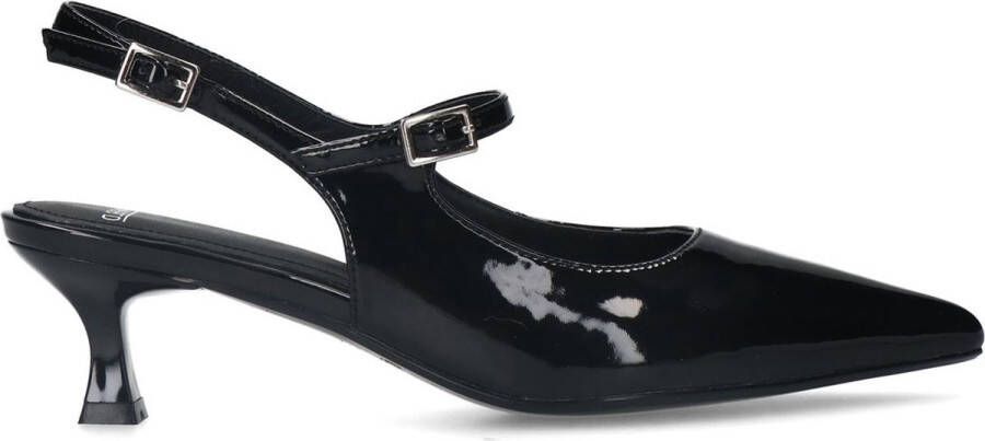 Manfield Dames Zwarte lak slingbacks