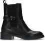 Manfield Dames Zwarte leren chelsea boots met gesp - Thumbnail 2