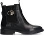 Manfield Dames Zwarte leren chelsea boots met gesp - Thumbnail 2