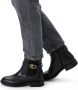 Manfield Dames Zwarte leren chelsea boots met gesp - Thumbnail 2