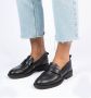 Manfield Dames Zwarte leren loafers - Thumbnail 4