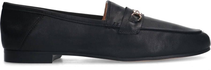 Manfield Dames Zwarte leren loafers